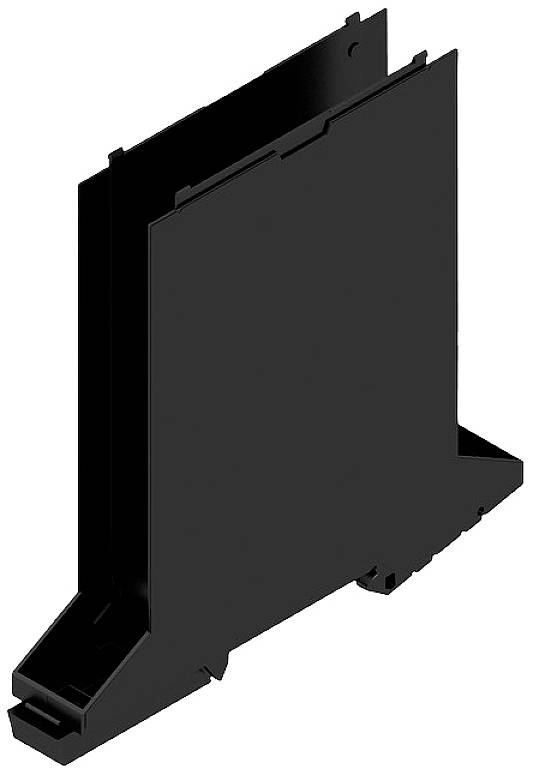 Schwarzes Kunststoffgehäuse, rechteckige Form, meist für elektronische Komponenten verwendet.