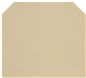 Beige, rechteckiges Objekt mit abgeschrägten oberen Ecken.