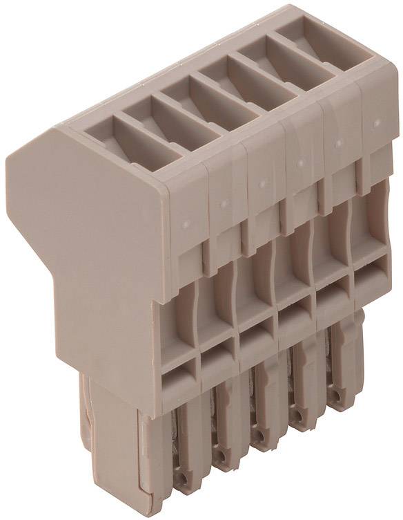 Ein brauner, sechspoliger elektrischer Stecker, der für Anschlussanwendungen in elektrischen Geräten verwendet wird.