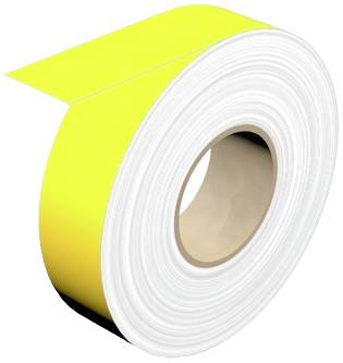 Gelbe Klebebandrolle, die teilweise abgerollt ist.