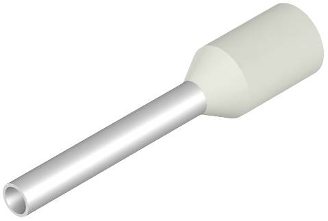 Ein zylindrisches Metallobjekt mit einem breiten, kurzen Ende und einem langen, schmalen Ende, das wie ein elektrischer Verbinder aussieht.