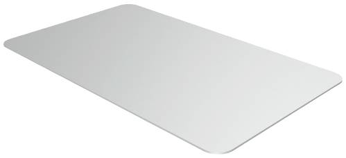 Rechteckige transparente Bodenmatte mit abgerundeten Ecken. Geeignet zum Schutz von Böden vor Bürostuhlrollen.