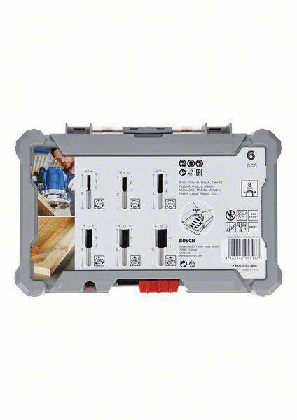 Bosch Accessories Nutfräser-Set, 8-mm-Schaft, 6-teilig 2607017466