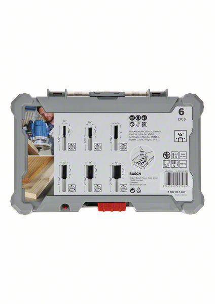 Bosch Accessories Nutfräser-Set, 1/4 Zoll-Schaft, 6-teilig 2607017467