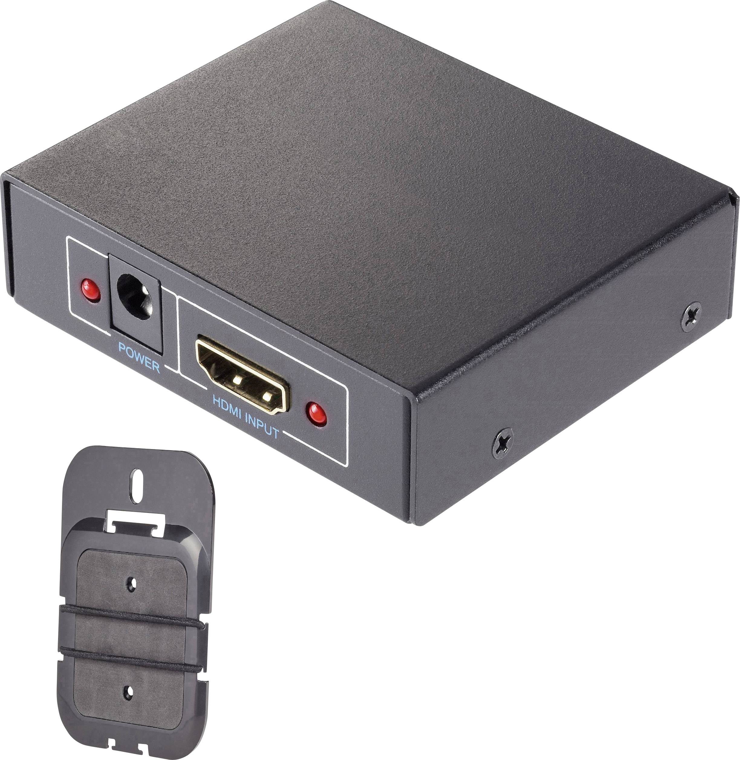 SpeaKa Professional 2 Port HDMI-Splitter 3D-Wiedergabe möglich 1920 x 1080 Pixel Schwarz