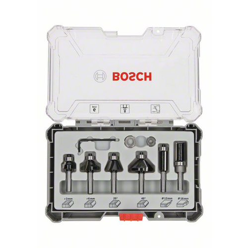 Bosch Accessories Rand- und Kantenfräser-Set, 8-mm-Schaft, 6-teilig 2607017469