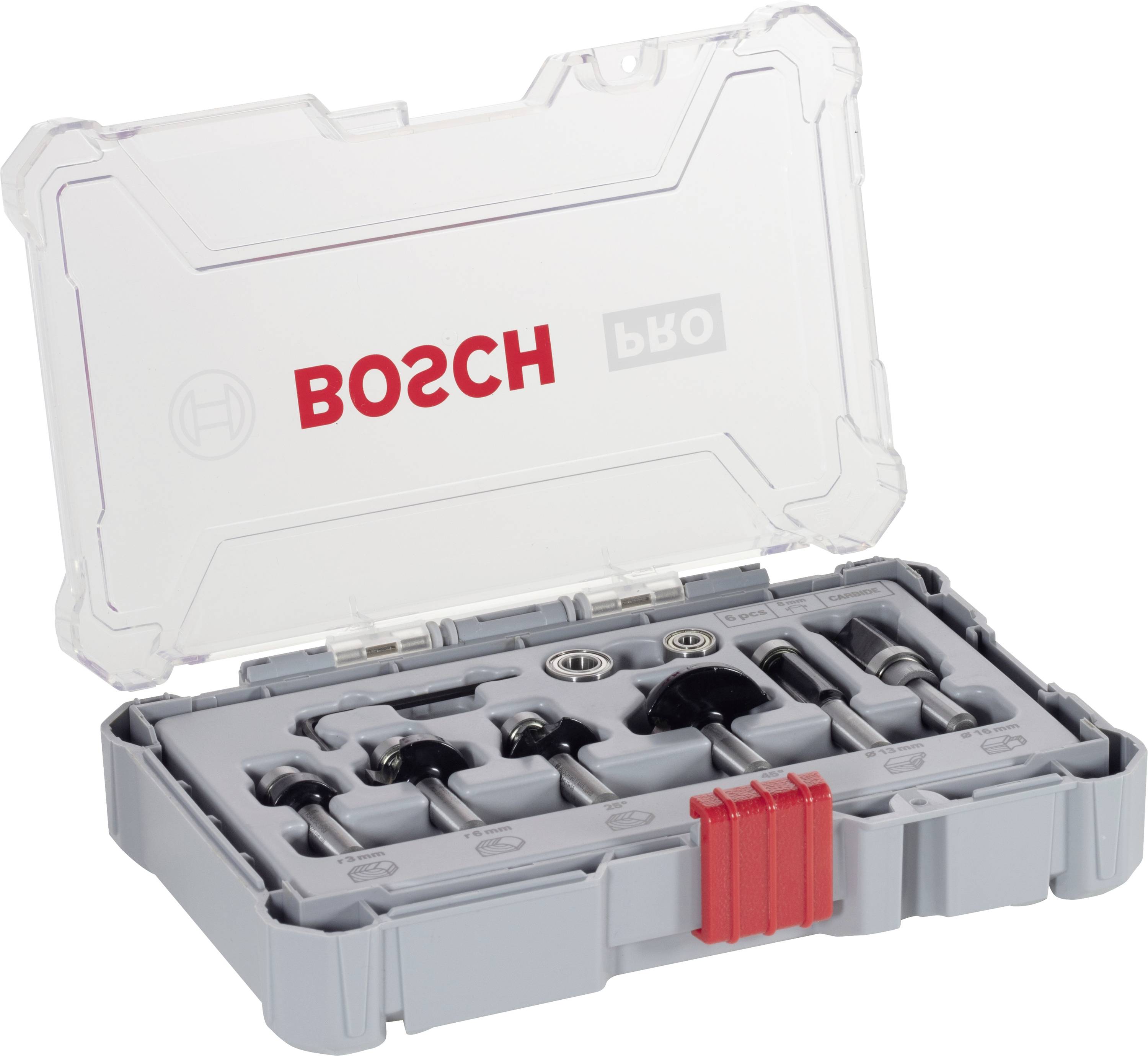 Bosch Accessories Rand- und Kantenfräser-Set, 8-mm-Schaft, 6-teilig 2607017469