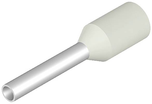 Abbildung eines Aderendhülses, die zur Sicherung und Verbindung von Kabelenden in elektrischen Schaltungen verwendet wird.