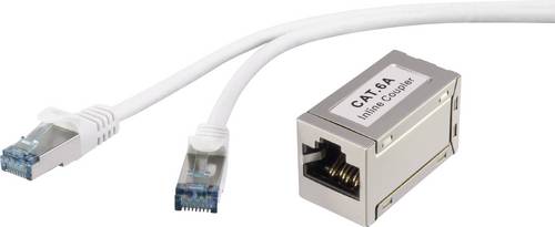 Renkforce RF-3829260 RJ45 Patchkabel CAT 6a S/FTP 15.00 m Grau mit Rastnasenschutz, Flammwidrig 1 S