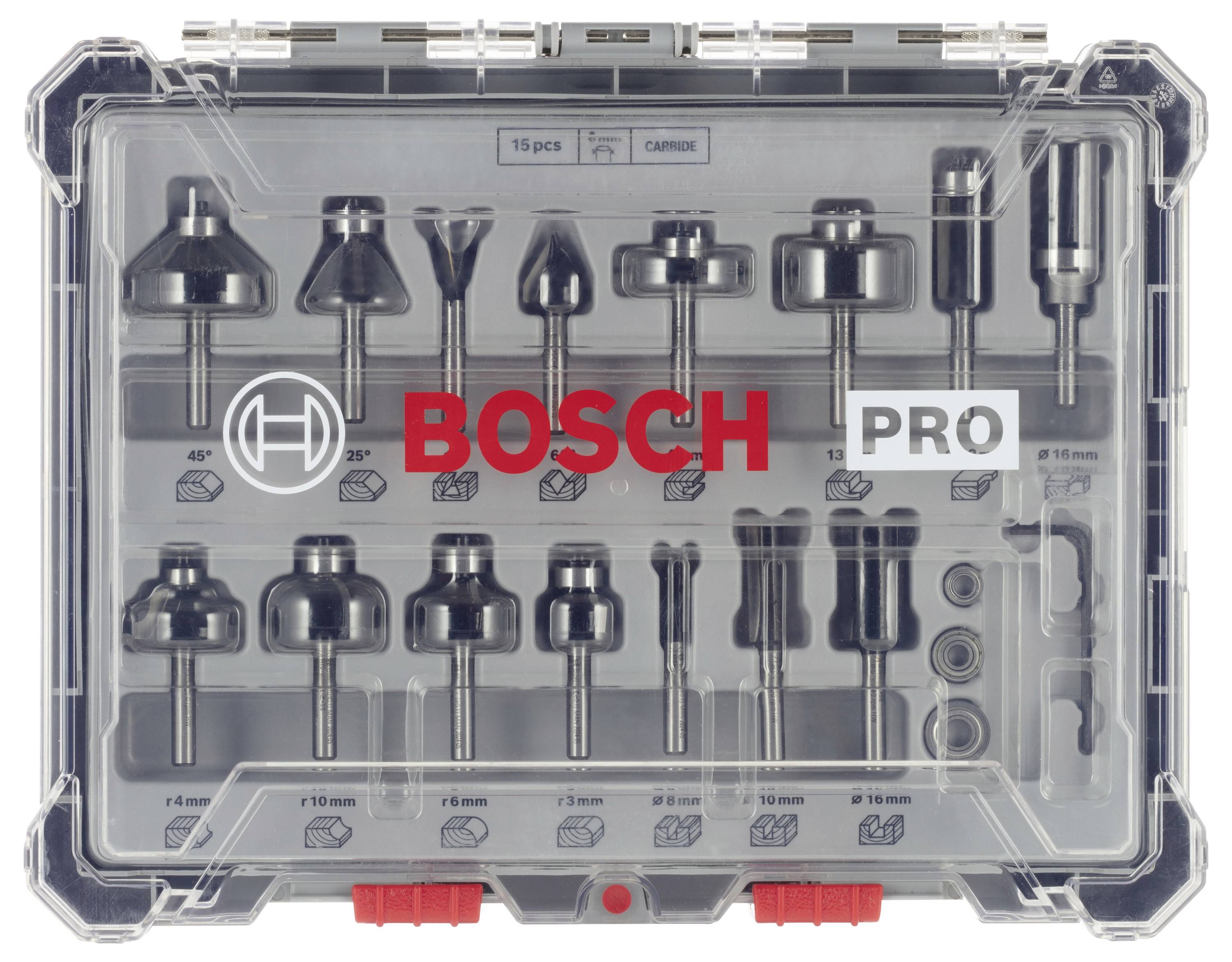 Bosch Accessories Fräser-Set, 6-mm-Schaft, 15-teilig 2607017471