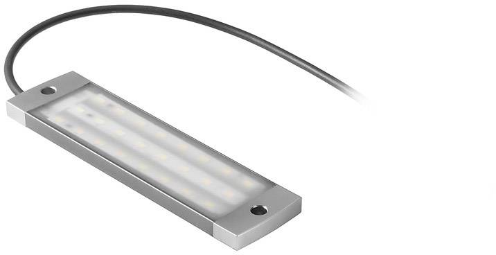 Rechteckige LED-Lampe mit Metallrahmen und schwarzem Kabel, geeignet für moderne Beleuchtungslösungen.