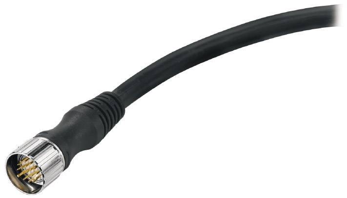 Ein schwarzes Koaxialkabel mit Metallstecker. Geeignet für TV- und Internetanschlüsse.