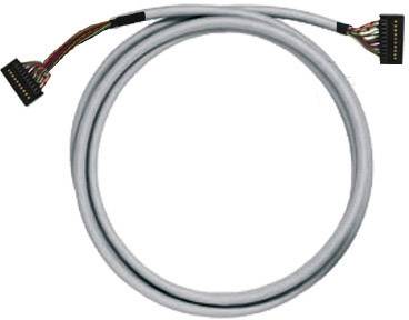 Ein graues Rundkabel mit schwarzen Steckverbindern an beiden Enden, geeignet für Computer- oder Technikanwendungen.