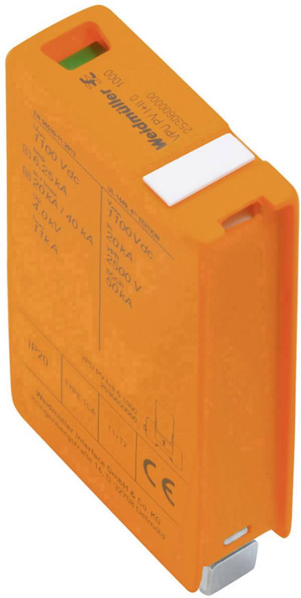 Ein orangefarbenes elektrisches Gerät mit CE-Kennzeichnung und Spezifikationen für Spannungslevels und Leistung in kA an der Seite.