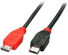 LINDY USB-Kabel USB 2.0 USB-Micro-B Stecker, USB-Micro-B Stecker 2.00 m Schwarz mit OTG-Funktion 31760