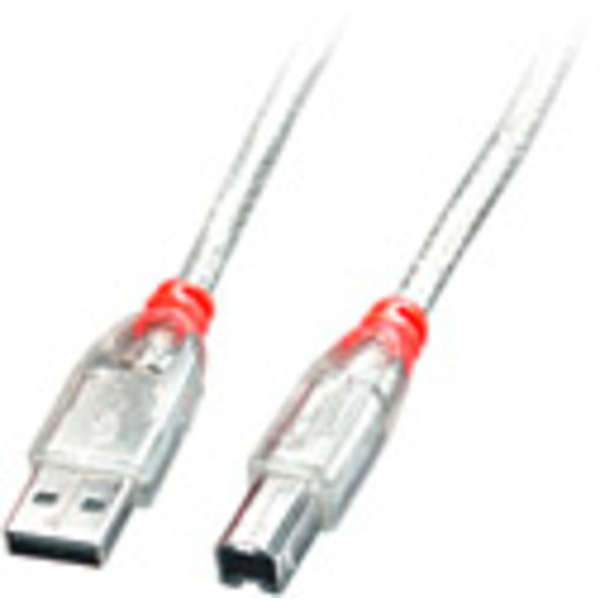 LINDY USB-Kabel USB 2.0 USB-A Stecker, USB-B Stecker 2.00m Transparent 41753