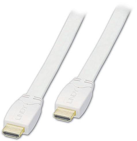 LINDY HDMI Anschlusskabel 0.50 m Weiß 41160 UL-zertifiziert, Ultra HD (4k) HDMI, doppelt geschirmt, flach