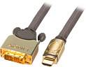 LINDY DVI / HDMI Anschlusskabel Deluxe [1x DVI-D Stecker - 1x HDMI-Stecker] Anthrazit