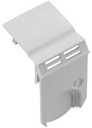 Graues, rechteckiges Plastikteil mit gebogener Kante und Belüftungsschlitzen, möglicherweise ein Gehäuseteil.