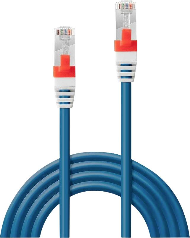 LINDY 45373 RJ45 Netzwerkkabel, Patchkabel CAT 6a S/FTP 0.50m Blau 1St.