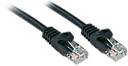 Zwei schwarze Netzwerkkabel mit RJ45-Steckern.