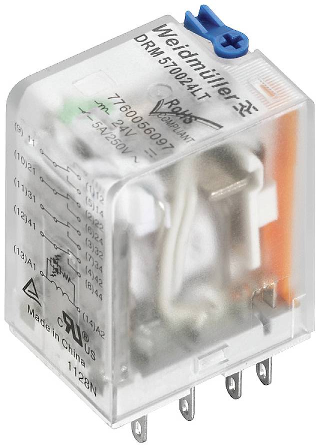 Weidmüller DRM570024LT AU Steckrelais 24 V/DC 5 A 4 Wechsler 20 St.