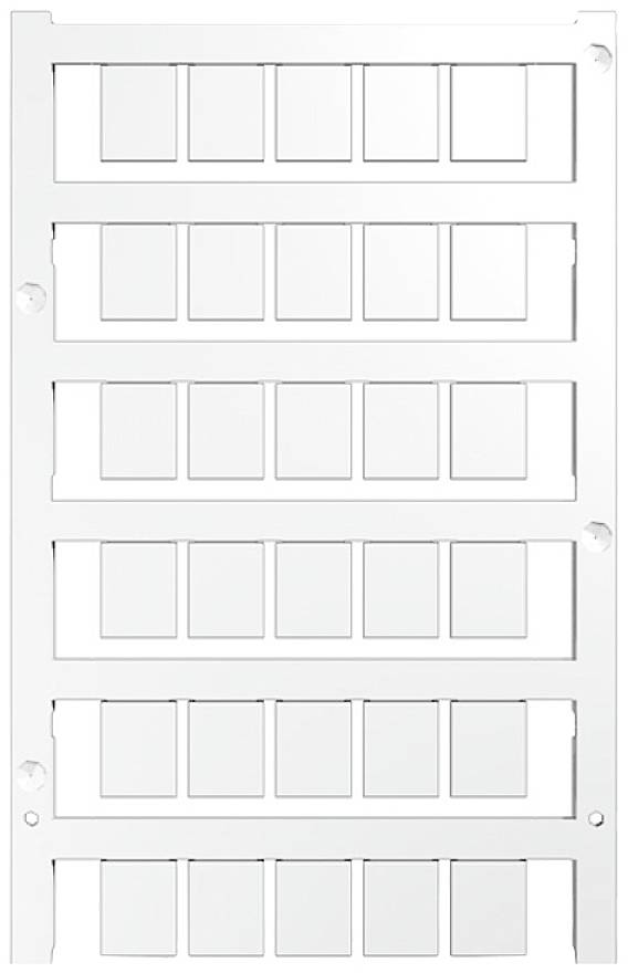 Elektrisches Patchpanel mit mehreren Reihen von leeren Steckplatzöffnungen, geeignet für Kabelanschlüsse und Netzwerkverbindungen.