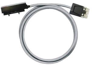 Ein graues Datenkabel mit rechteckigen Steckverbindern an beiden Enden, geeignet für elektronische Verbindungen.