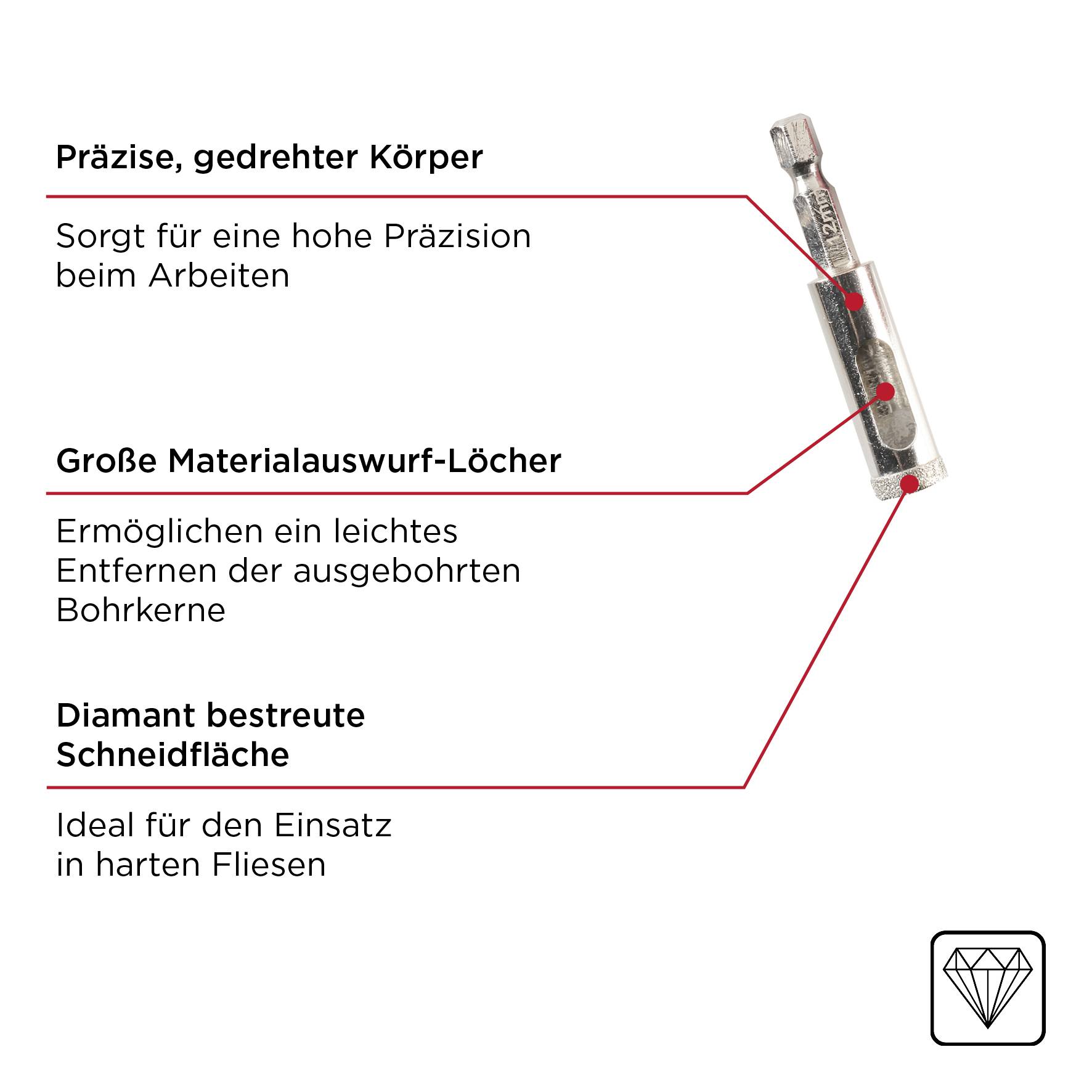 Kwb 499900 Lochsägen-Set 8teilig 4 mm, 5 mm, 6 mm, 7 mm, 8 mm, 10 mm, 12mm 8St.