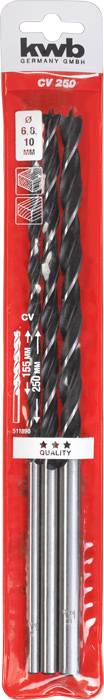 Kwb 511890 Holz-Spiralbohrer-Set 3teilig 6 mm, 8 mm, 10mm Gesamtlänge 250mm 1St.