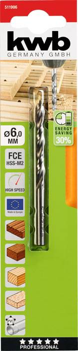 Kwb 511906 Holz-Spiralbohrer 6mm Gesamtlänge 93mm 1St.