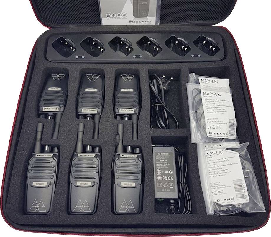 Midland BR02 Business Radio C1292.06 PMR-Handfunkgerät 6er Set