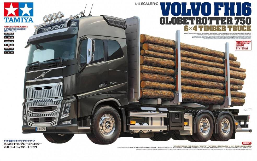 Tamiya 56360 Volvo FH16 Globtrotter 750 6x4 Timber Truck 1:14 Elektro RC Modell-LKW Bausatz