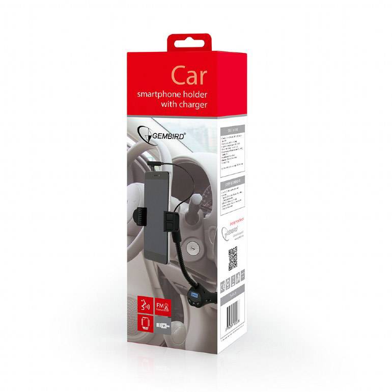 Gembird TA-CHU3 Zigarettenanzünder Handy-Kfz-Halterung mit Ladefunktion 58 - 85 mm