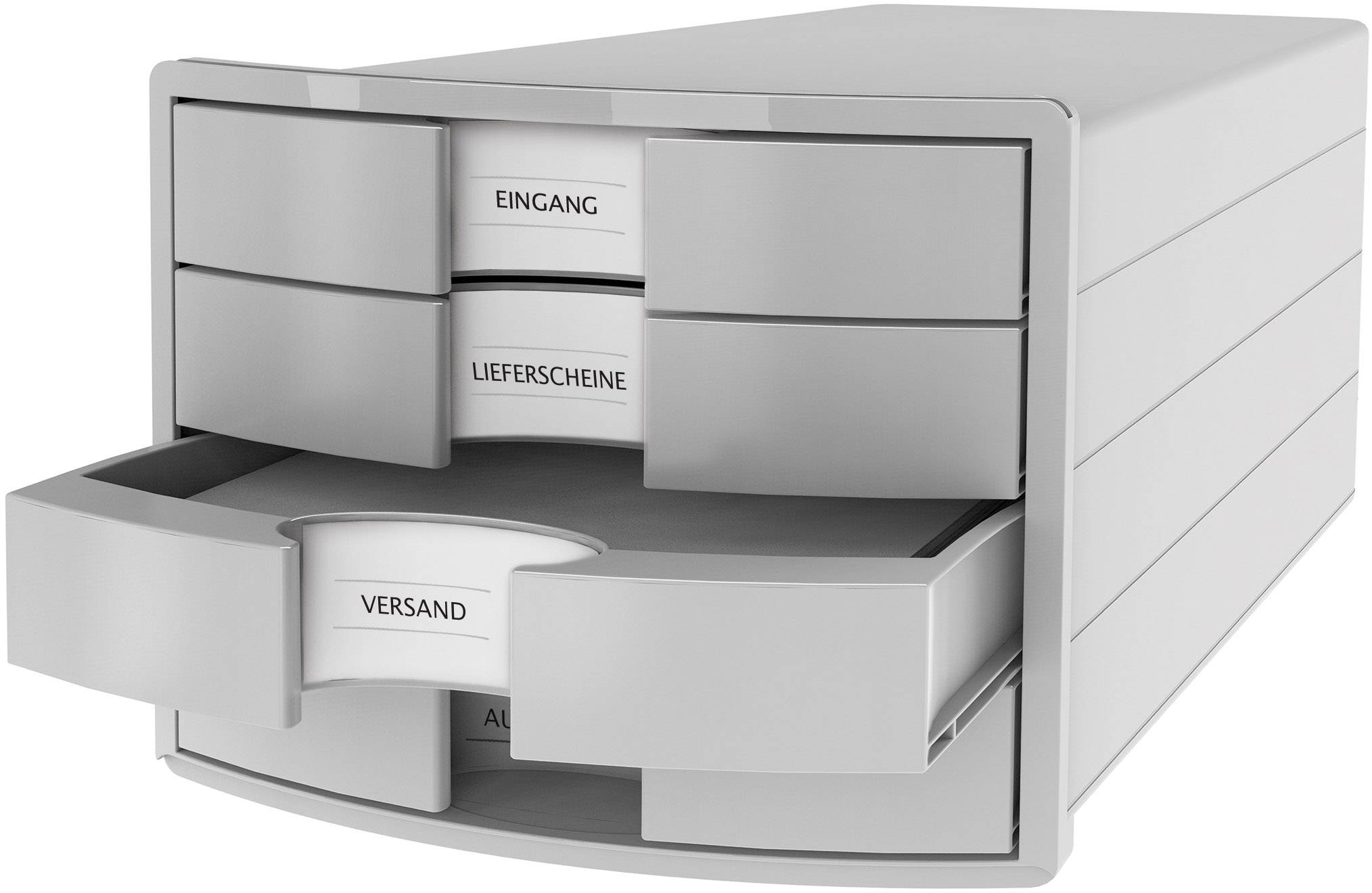 HAN IMPULS 2.0 1012-11 Schubladenbox Lichtgrau DIN A4, DIN C4 Anzahl der Schubfächer: 4