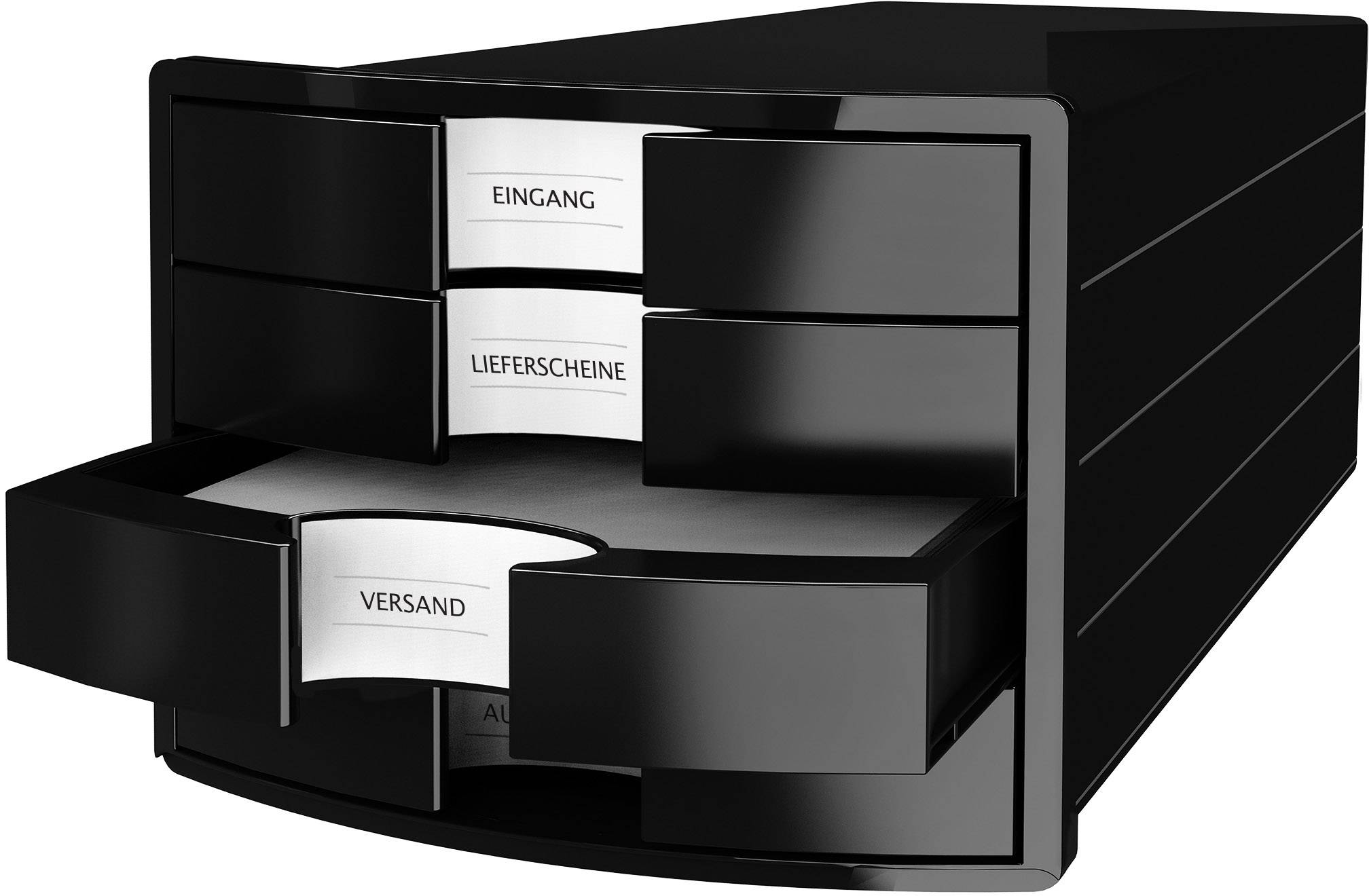 HAN IMPULS 2.0 1012-13 Schubladenbox Schwarz DIN A4, DIN C4 Anzahl der Schubfächer: 4