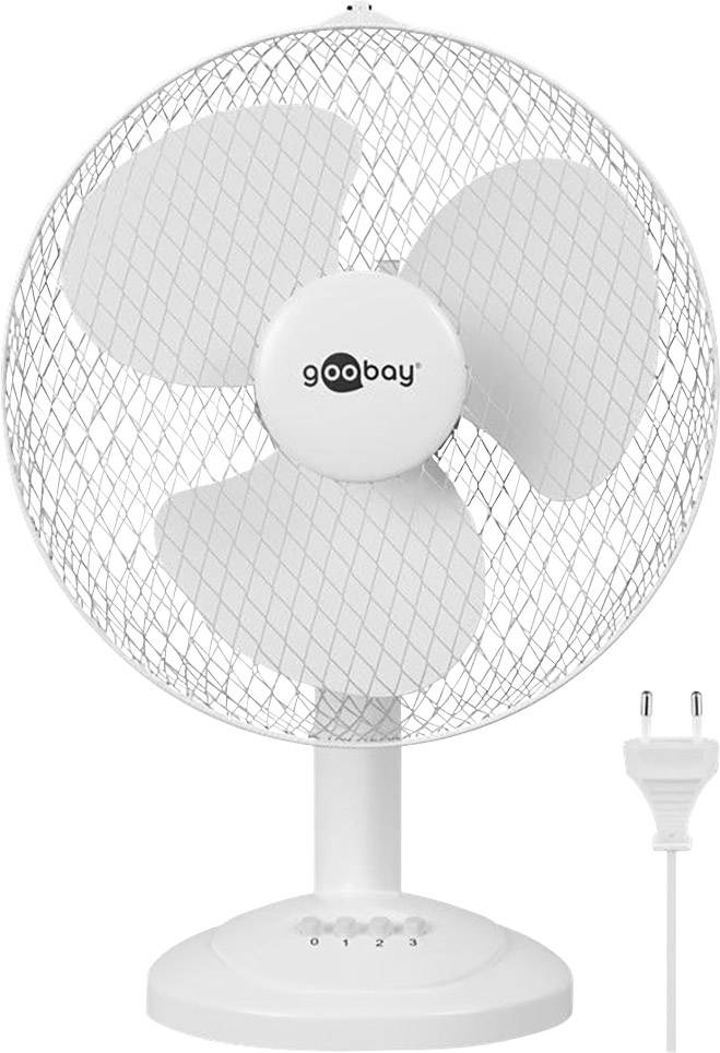 Goobay 12" Tischventilator Tischventilator 40 W (Ø x H) 35 cm x 42 cm Weiß Oszillierend