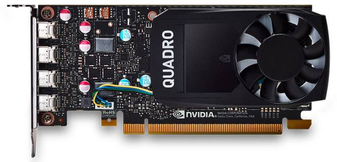 PNY Workstation-Grafikkarte Nvidia Quadro P620 2GB DDR5-RAM PCIe x16 Mini DisplayPort