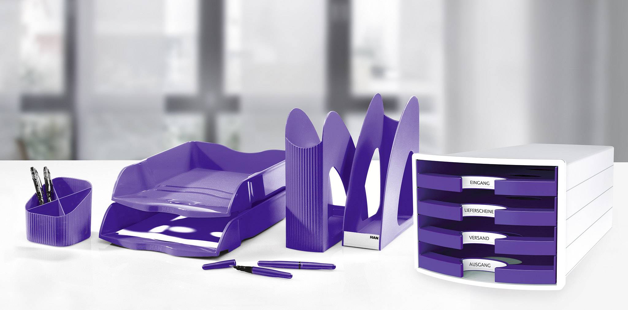 HAN IMPULS 2.0 1013-57 Schubladenbox Weiß DIN A4, DIN C4 Anzahl der Schubfächer: 4