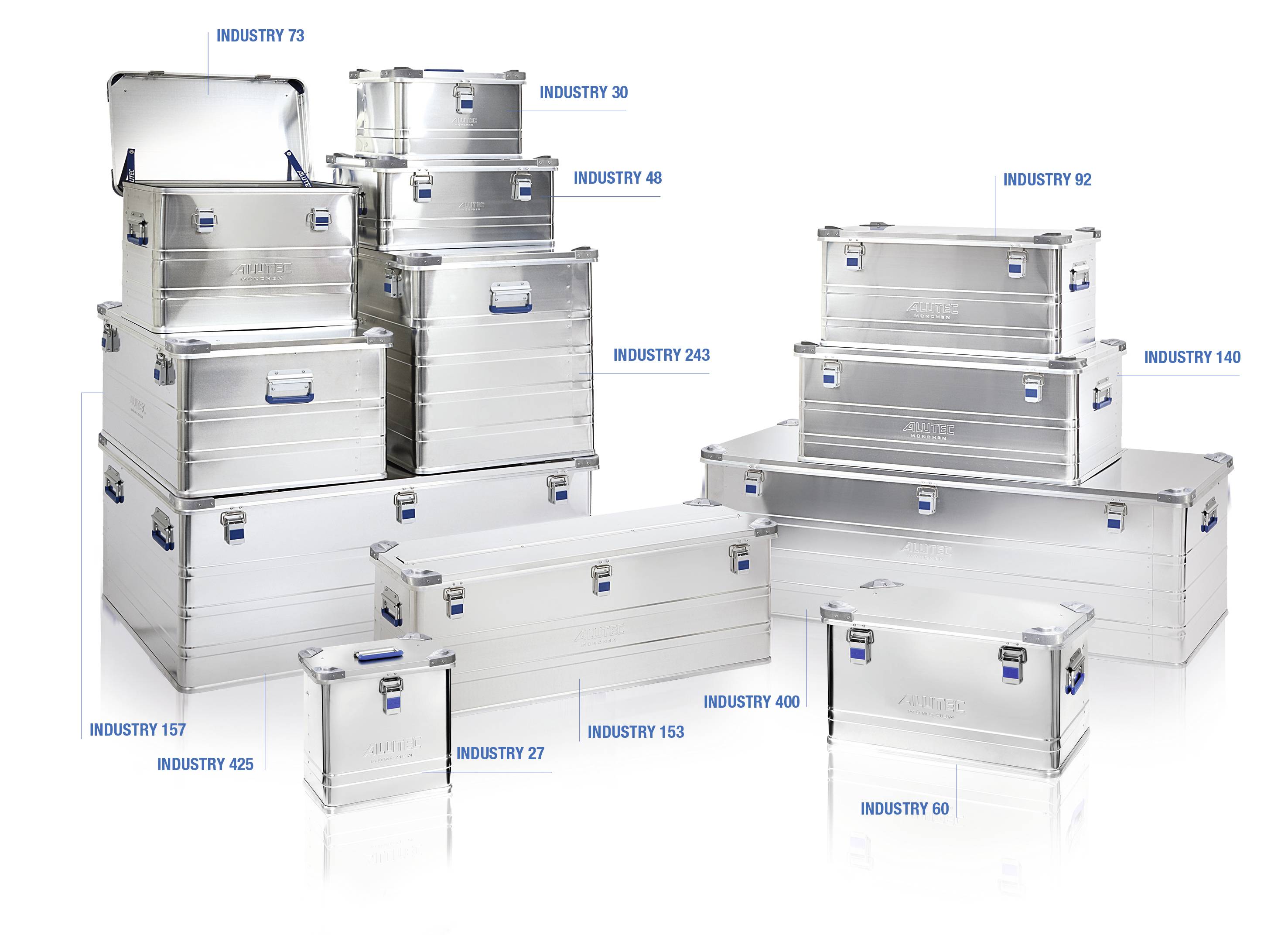 Alutec INDUSTRY 153 13153 Transportkiste Aluminium (L x B x H) 1182 x 385 x 410mm