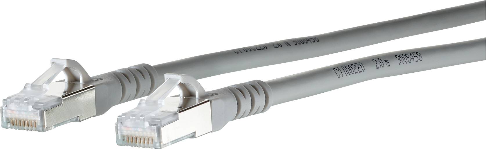 Metz Connect 130845D033-E RJ45 Netzwerkkabel, Patchkabel CAT 6a S/FTP 40.00 m Grau Folienschirm, Geflechtschirm, Gesamtschirm 1 St.