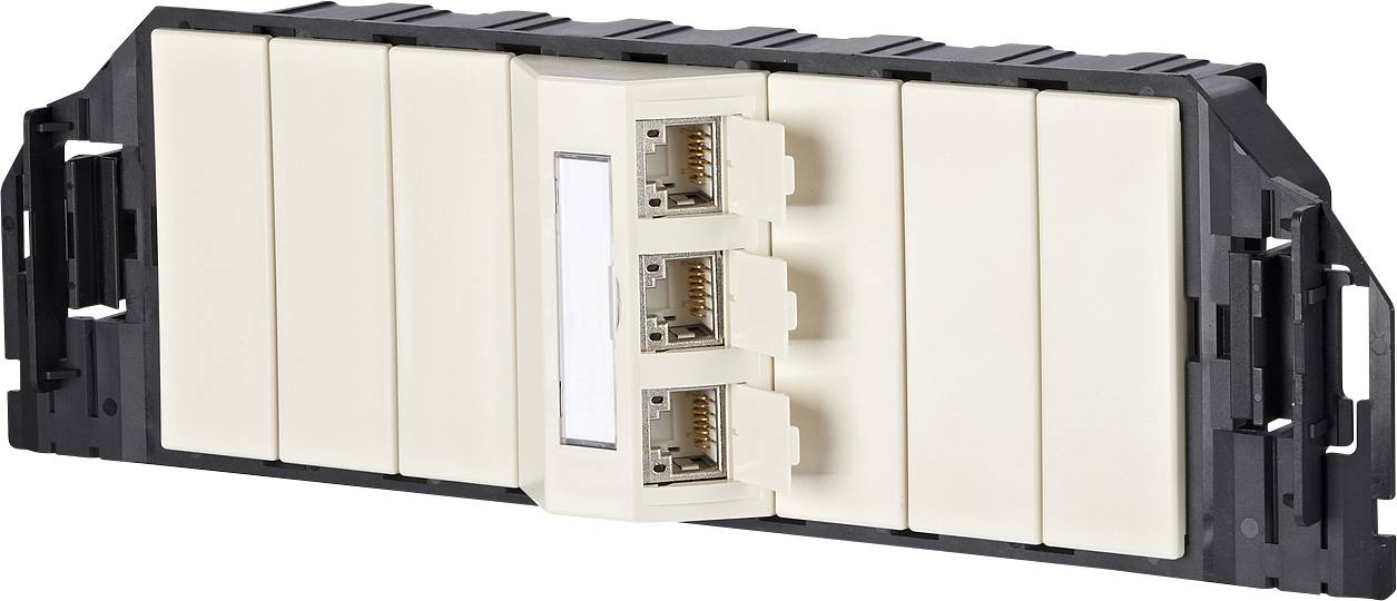 Metz Connect 130B11S30301-E Netzwerkdose Bodentank Einsatz CAT 6a 3 Port Perlweiß