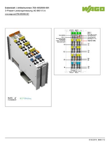 WAGO SPS-Analogeingangsmodul 750-495/000-001 1St.