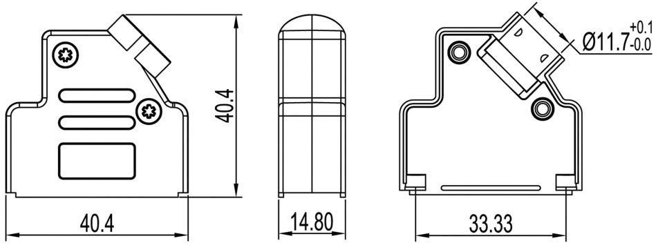 Encitech DVSL15-K 6560-0206-32 D-SUB Gehäuse Polzahl: 15 Zinkdruckguss 45° Metall