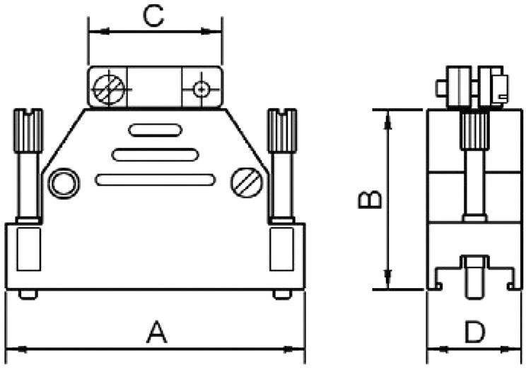 Encitech ED-D15T-K 2801-0102-02 D-SUB Gehäuse Polzahl: 15 Kunststoff 180° Schwarz