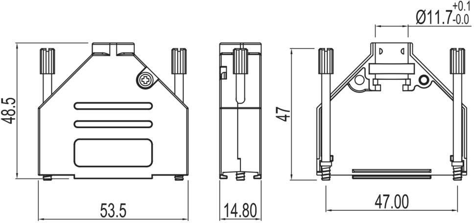 Encitech DTCK25-K 6560-0805-03 D-SUB Gehäuse Polzahl: 25 Zinkdruckguss 180° Metall 1St.
