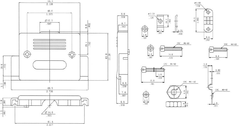 Encitech CCOV 50-SC-BK 2360-0102-05 D-SUB Gehäuse Polzahl: 50 Kunststoff 180° Schwarz