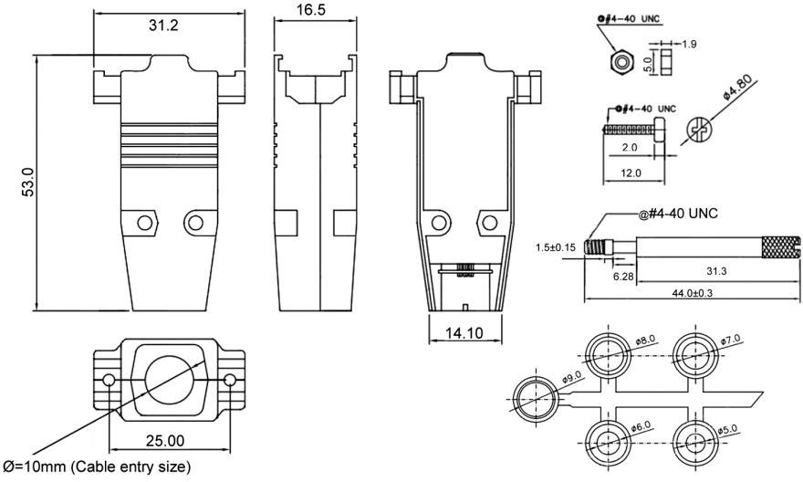 Encitech CCOV9-MEL-RG 2360-0107-11 D-SUB Gehäuse Polzahl: 9 Zinkdruckguss 180° Metall 1St.
