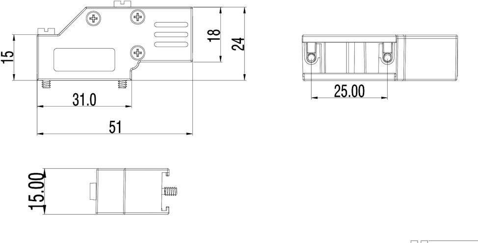 Encitech DCMR09-HI-K 6560-0701-01 D-SUB Gehäuse Polzahl: 9 Zinkdruckguss 90° Metall 1St.