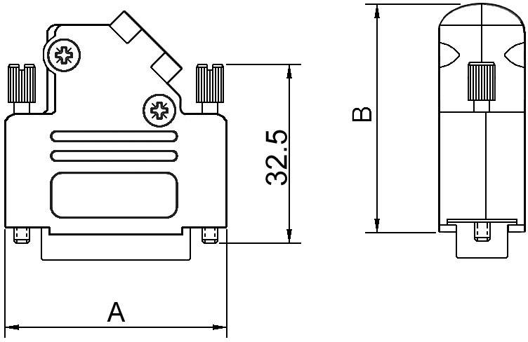 Encitech D45ZK25-NM-K 6560-0166-13 D-SUB Gehäuse Polzahl: 25 Zinkdruckguss 45° Metall 1St.